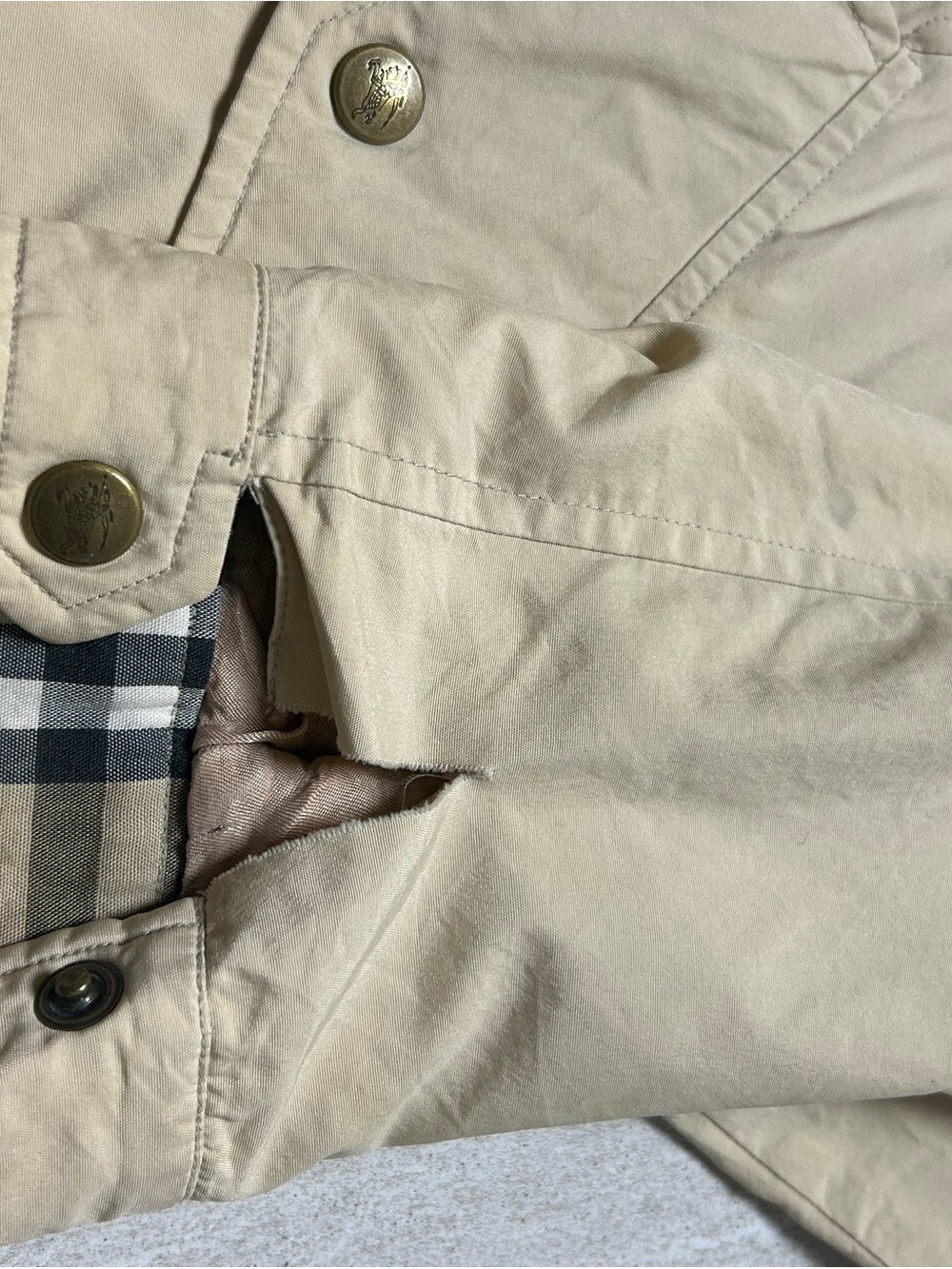 VINTAGE BURBERRY MENS UTILITY FIELD JACKET SZ M NOVA CHECK PLAID USA MADE RARE - Picture 6 of 16